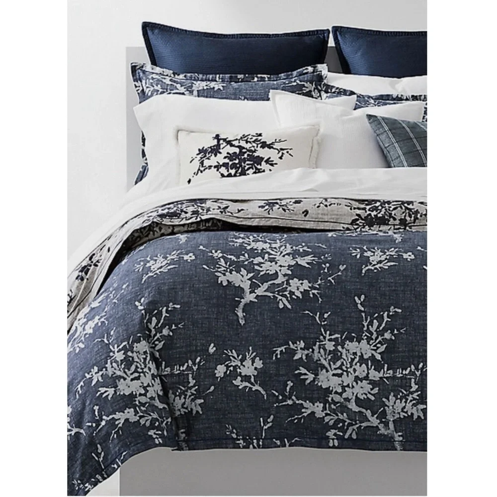 Ralph Lauren Home Eva Floral Reversible 3-Piece King Duvet Cover Set Navy Multi